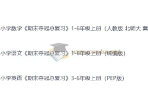 小学全科《期末夺冠总复习》1-6年级上册