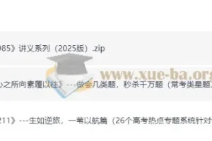 2025年高考数学：冲刺211、培优985讲义