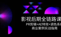 影视后期全链路课程：PR剪辑+AE特效+调色系统与商业案例实战