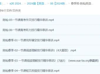 陈灿英语2024高三高考英语春季班课程