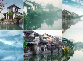 江南水乡唯美横板无水印风景视频素材（300+）