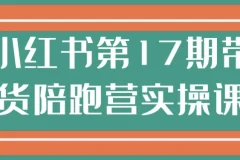 小红书第17期带货陪跑营实操课程