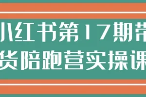 小红书第17期带货陪跑营实操课程