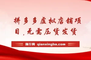 拼多多虚拟店铺项目：小白0基础起步，半月实现日入200+的自动化电商玩法