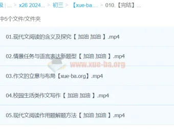 【完结】2024中考语文复习冲刺课程