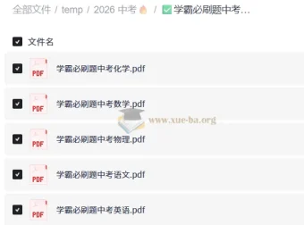 学霸必刷题：中考备考资料