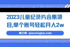 2023儿童纪录片合集项目：低成本高收益的冷门副业