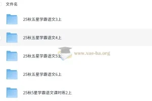 2025 秋季小学语文五星学霸资料