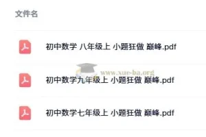 《小题狂做 巅峰版：苏科版7 – 9年级上册数学练习资料》