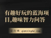 趣味智力问答项目：有趣好玩的蓝海商机