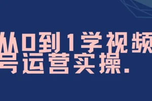 秋叶《从0到1学视频号运营》实操课程