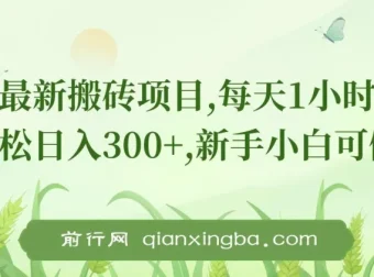 最新0门槛搬砖项目：适合新手小白的轻松赚钱方案