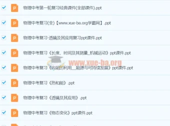 初中物理中考复习课件与试题