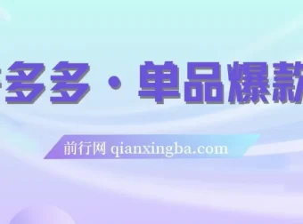 拼多多单品爆款班：5节直播课打造超级爆款（2023版）