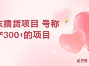 京东撸货项目：号称日产300+的赚钱项目