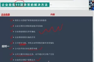 金税系统：50个常见税务预警指标解析与风险防范（二肆财税&段付勤）