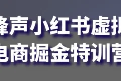 锋声小红书虚拟电商掘金特训营：0基础副业新篇