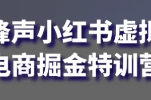 锋声小红书虚拟电商掘金特训营：0基础副业新篇