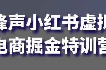 锋声小红书虚拟电商掘金特训营：0基础副业新篇
