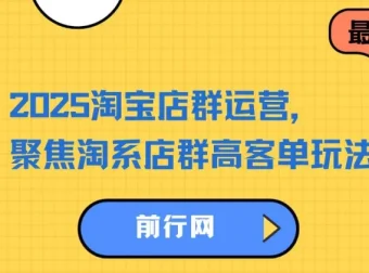 2023 – 2025淘宝店群运营课程：聚焦淘系店群高客单玩法