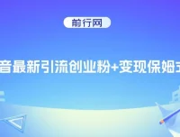 抖音引流创业粉与变现保姆式教程：可直接套用模板