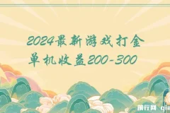 2024最新游戏打金单机项目：日收益200 – 300