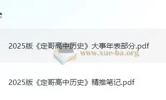 定哥《高中历史精推笔记·2025版》