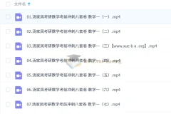 汤家凤考研数学冲刺押题班