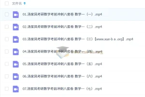 汤家凤考研数学冲刺押题班