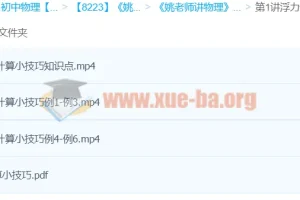 《姚老师讲物理》技巧篇：浮力的计算课程
