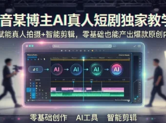 抖音AI真人短剧独家教学：从零到一打造爆款