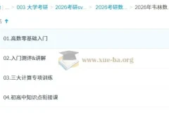 2026考研数学零基础入门：韦林余炳森高数全程班系统课程