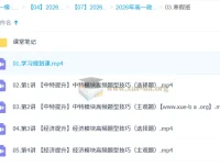 周峤燏2026高一政治二轮寒假班：经济与中特模块高频题型技巧精讲