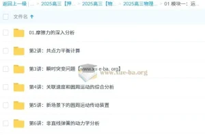2025高三物理考前冲分营 林琬晴精讲动量和能量模块