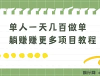 老万·单人日入几百的做单躺赚项目实操教程