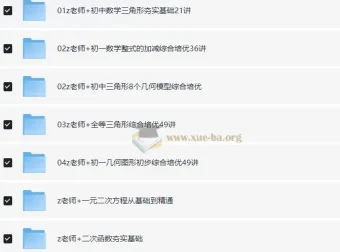 老Z讲数学：初中数学专项提升课程合集