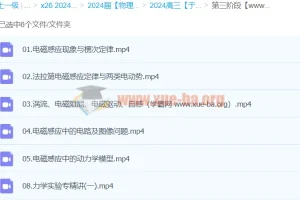 2024高三高考物理于冲第三阶段精讲课程