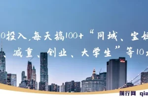 0成本实操：同城、宝妈、减重、创业、大学生等10大流量获取方法