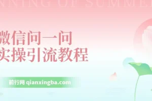 微信问一问实操引流教程，20分钟引流80+，日引流1000+，手把手教你抓住新流量风口