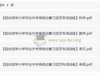阳光同学小升初总复习活页专项训练（语文数学英语科学四科合辑）
