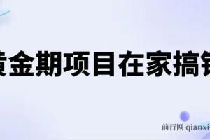 黄金期电商项目：手机操作，日赚500+，新手可上手
