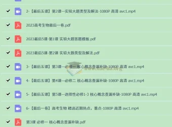 2023高考生物最后5课：核心概念查漏补缺与实验大题突破