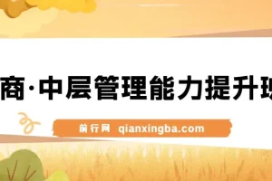 电商中层管理能力提升班：从业务骨干到团队管理者的实战进阶课