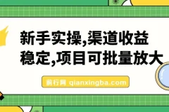 新手实操：单号日入500+，渠道收益稳定，项目可批量放大