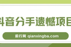 自媒体抖音分手遗憾项目私域拆解课程资料