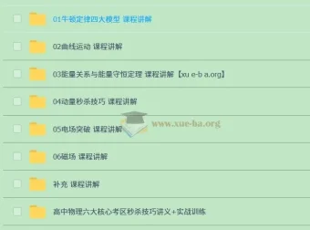 高中物理六大核心考区秒杀技巧：讲义+实战训练+视频讲解