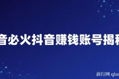 抖音必火：赚钱账号揭秘课