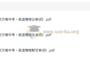 2025中考英语情境记单词 万唯备考三件套
