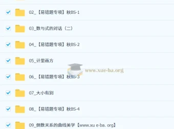 陈丽初中数学2025-2026初三秋上数理思维自主学习·BS（3期）课程资料