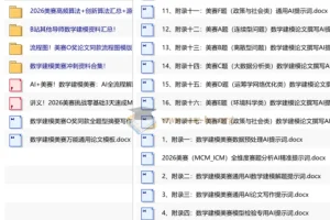 2026美赛备战冲刺：数学建模全流程资料与算法代码合集